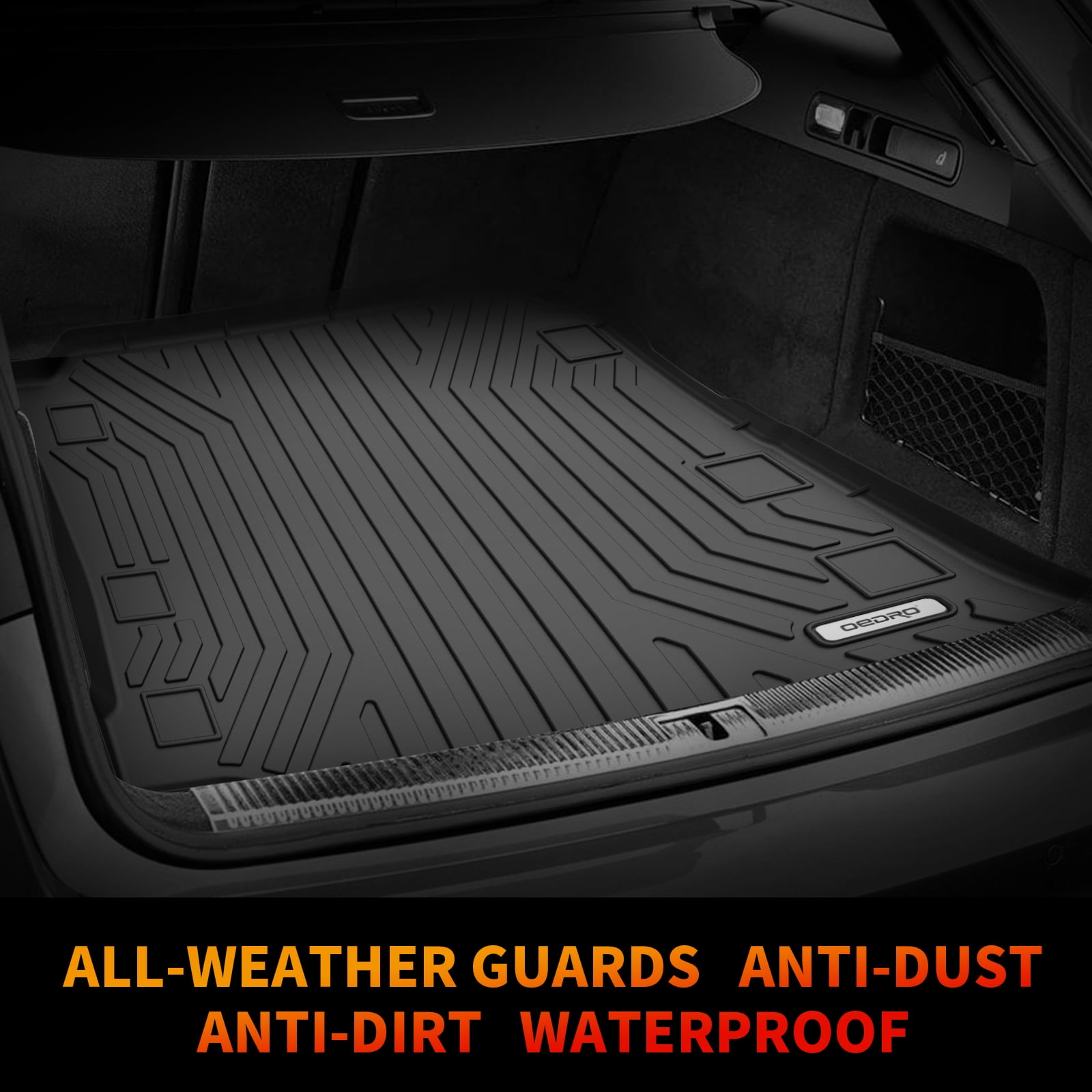 RVNI Floor Mats for Jeep Wrangler JL 2018-2023 Rear Trunk Floor Mat 3D Molded
