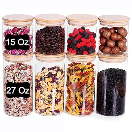 SAIOOL 1 Gallon Glass Egg Jar With Bamboo Lid - Airtight Pantry Storage For Flour, Sugar, Cereal, Countertop Decor
