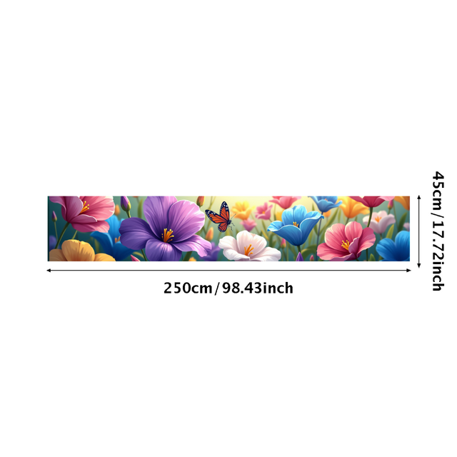 Vibrant Floral and Butterfly Background Banner Party Decorations Backdrop for Garden Parties Outdoor Celebrations Spring Festivities Photo Props