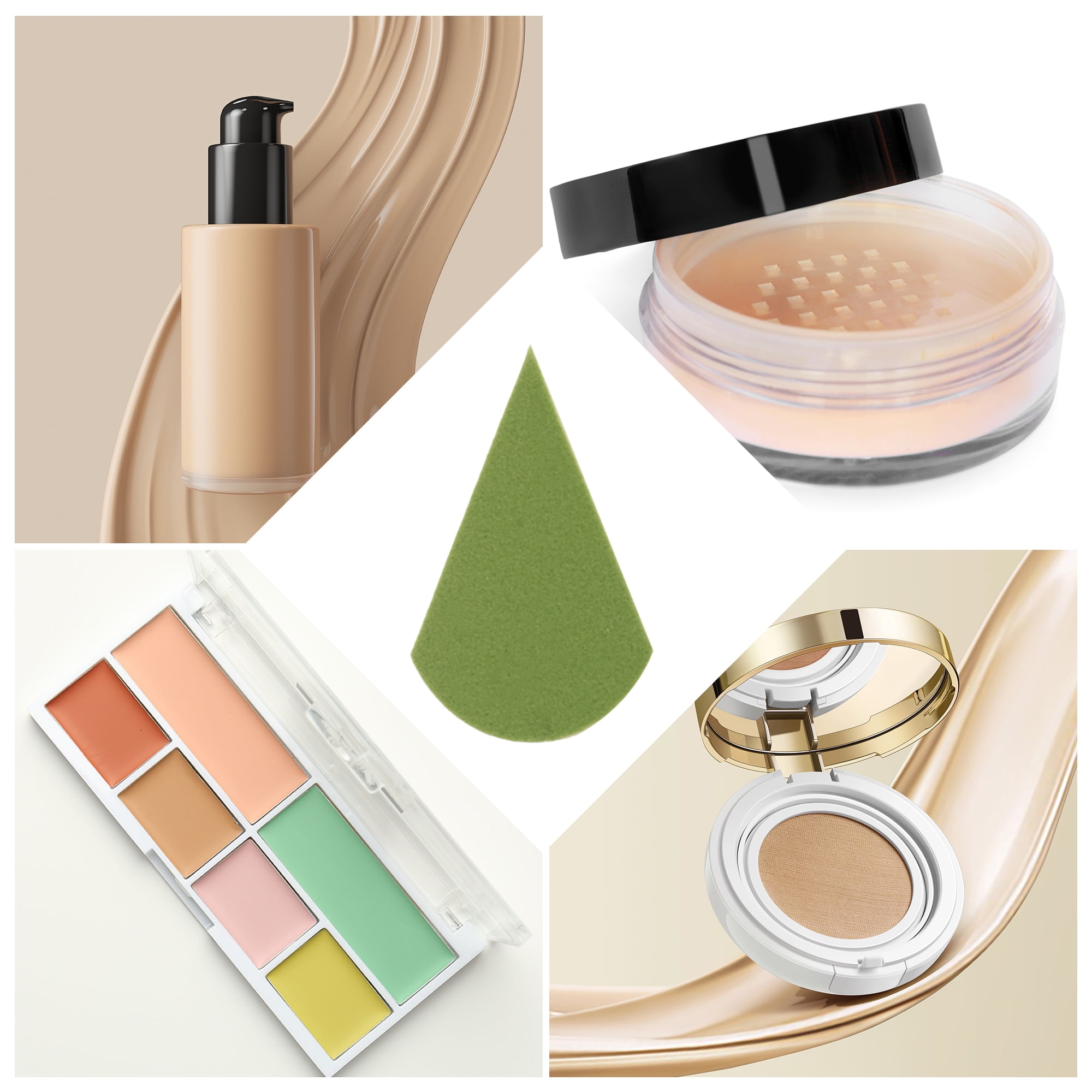 Unique Bargains 50 Pcs Portable Face Makeup Sponge for All Your Makeup Needs Green