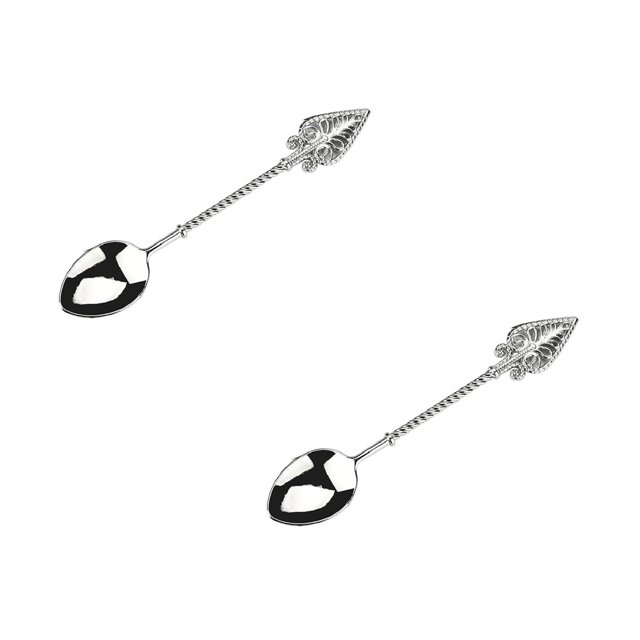 Oleegame 2PC Stainless Steel Cutlery Set Retro Coffee Spoon Sugar Tea Dessert Cake Cutlery Kitchen Tableware