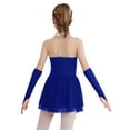 thumbnail image 2 of Haitryli Kids Girls Figure Ice Skating Dress Lyrical Modern Ballet Leotard Dress with Gloves Performance Costume Royal Blue 6, 2 of 5