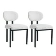 thumbnail image 7 of Hassch Modern Dining Chairs Set of 2, Armless Side Chairs with Fabric Upholstered Seat & Back, Curved Ergonomic Back, Black Metal Legs, Beige, 7 of 7