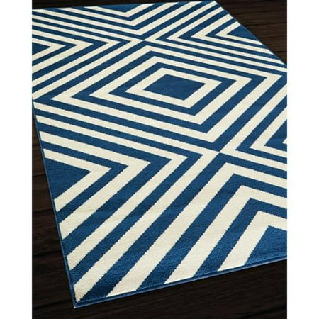 Nolita Rugs Indoor Outdoor Navy Zig Zag Rug 5 3 X 7 6