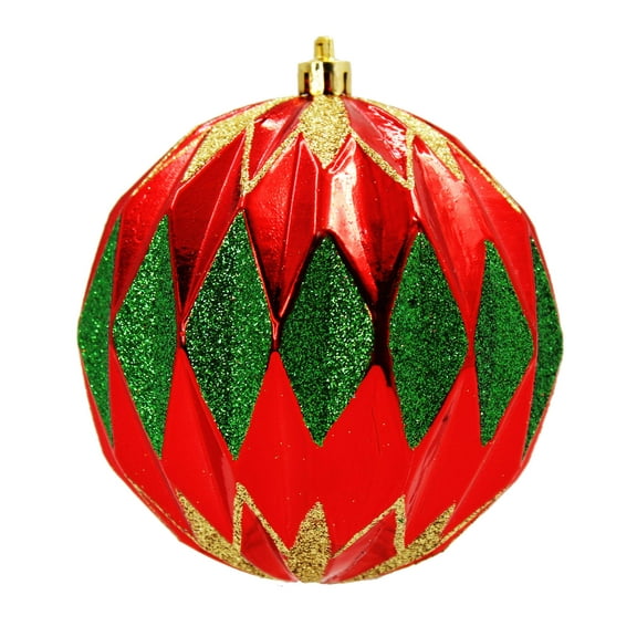 12 Pack Red, Green and Gold assorted Ball Ornaments