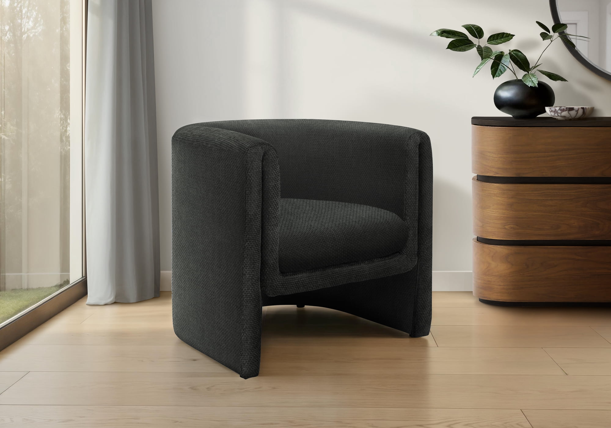 Monarch 30"H x Fabric Upholstered Accent Chair in Black