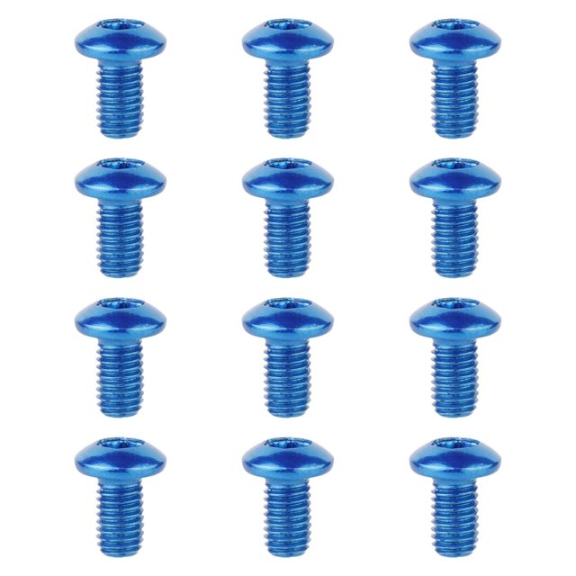 Almencla 12 Pieces Bike Brake Disc Bolts Riding Replacement Outdoor Brake Disc Screws Blue