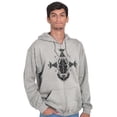 thumbnail image 5 of Scarab Ankh Ancient Egyptian Symbols Zip Up Hoodie Men's Women's Brisco Brands L, 5 of 6
