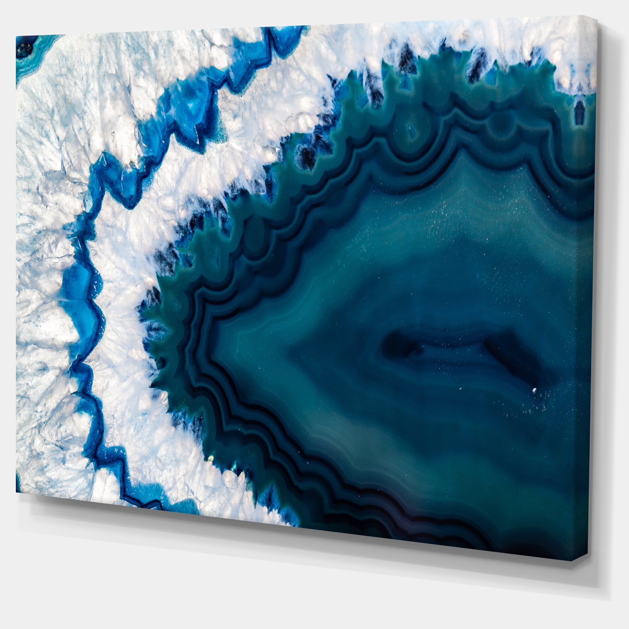 Designart 'Blue Brazilian Geode ' Abstract Canvas Wall Art Print