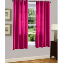 1 PANEL MIRA  SOLID HOT PINK SEMI SHEER WINDOW FAUX SILK  GROMMETS CURTAIN DRAPES 55 WIDE X 63" LENGTH