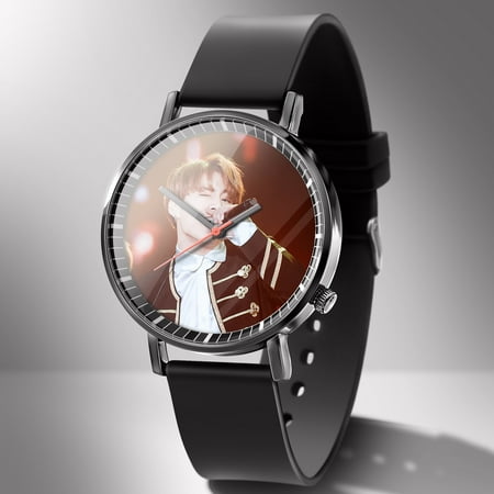 Men Women BTS Casual Pointer Stainless Steel Quartz Watches for