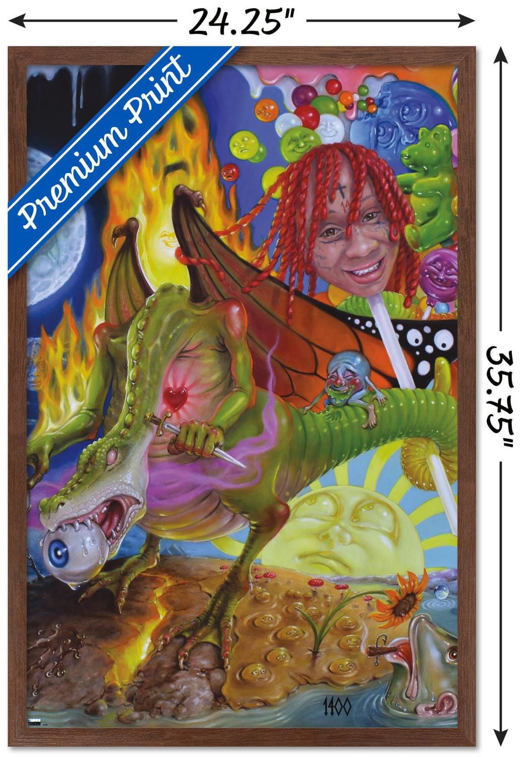 Trippie Redd - Trip at Knight Album Cover Wall Poster with Magnetic Frame, 22.375" x 34"