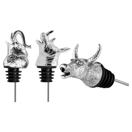 

3xAnimal Head- Pourer Bottle Stopper and Home Accessories