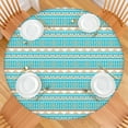 thumbnail image 2 of Boho Round Tablecloth Waterproof Oxford Fabric Elastic Hem Fits 45-52” Table, Great for Kitchen, Travel, and Small Gatherings, 2 of 7
