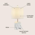 thumbnail image 4 of JONATHAN Y Koda 17.5" Eclectic Southwestern Resin/Iron Elephant LED Kids' Table Lamp, White, JYL1143D, 4 of 7