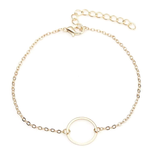 Qarigey Tobillera con estilo, ajustable, aleación redonda, joyería estética, estilo simple, accesorios de playa, de tobillo, cadenas para pies Ropa, zapatos y accesorios Miscelánea Oro