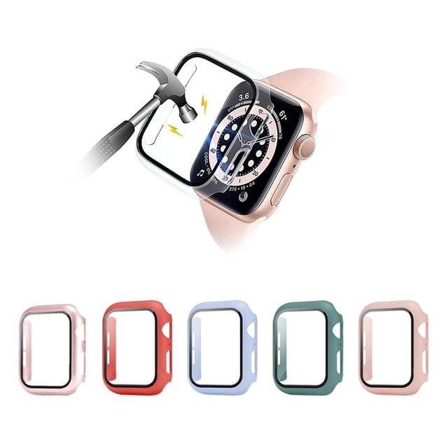 Protector De Pantalla Compatible Con Apple Watch Series 4/5/6/Se Protección Completa Pc Shell + Película Templada Cubierta Protectora Integrada Accesorios Smartwatch Inevent VI011967-02