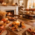 thumbnail image 4 of Bcylexb Fall Table Wreaths, 10.2" Artificial Maple Leaves Candle Ring Wreaths Halloween Thanksgiving Decorations for Table Centerpieces Party Kitchen, 4 of 6