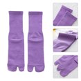 thumbnail image 4 of Women Men Ribbed Cotton Split Toe Kimono Tabi Crew Socks Harajuku Neon Solid Color Skateboard 2 Finger Flip Flop Sandal Casual Mid Tube Hosiery, 4 of 21