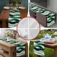 thumbnail image 6 of Burlap Table Runner 48 Inches Long, Abstract Green White Wavy Line Non-Slip Kitchen Table Runners for Dining Room Everyday Use Party Table Decorations Ombre Stripe Seamless, 6 of 9