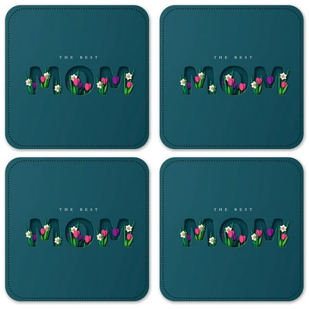 

Vinyl Drink Coasters - Set of 4 - The Best Mom