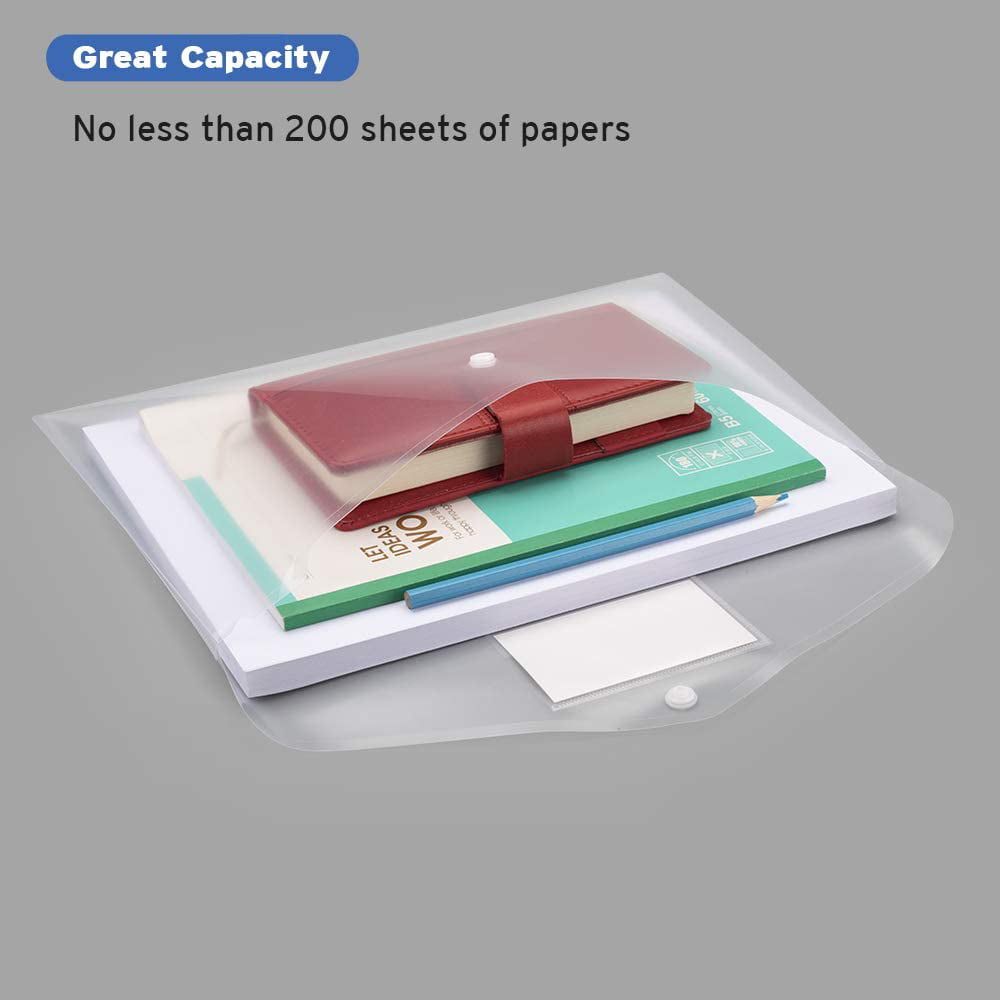 20 Pack Clear Document Folders Us Letter A4 Size File Envelopes with Label 