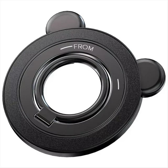 Soporte Magnético para Teléfono, Anillo de Dedo Portátil con Rotación de 360° y Soporte Giratorio de 90° para Smartphones, Color Negro.