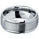 Tungsten Wedding Band Ring 8mm for Men Women Comfort Fit Step Beveled Edge Brushed Lifetime Guarantee – image 3 sur 5