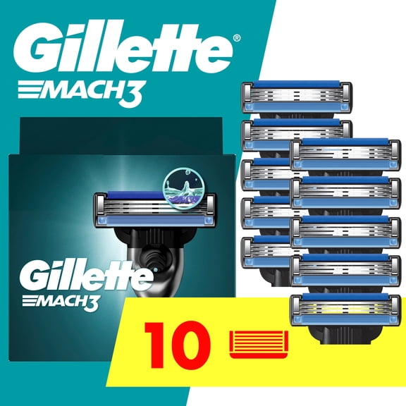 Gillette Mach3 Men's Razor Blades, 10 Blade Refills