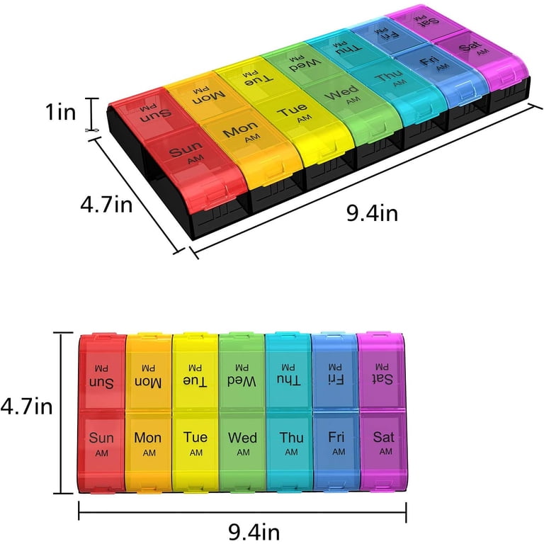 Apenu Extra Large Pill Organizer, Twice-a-Day, 14 Compartments photo 3