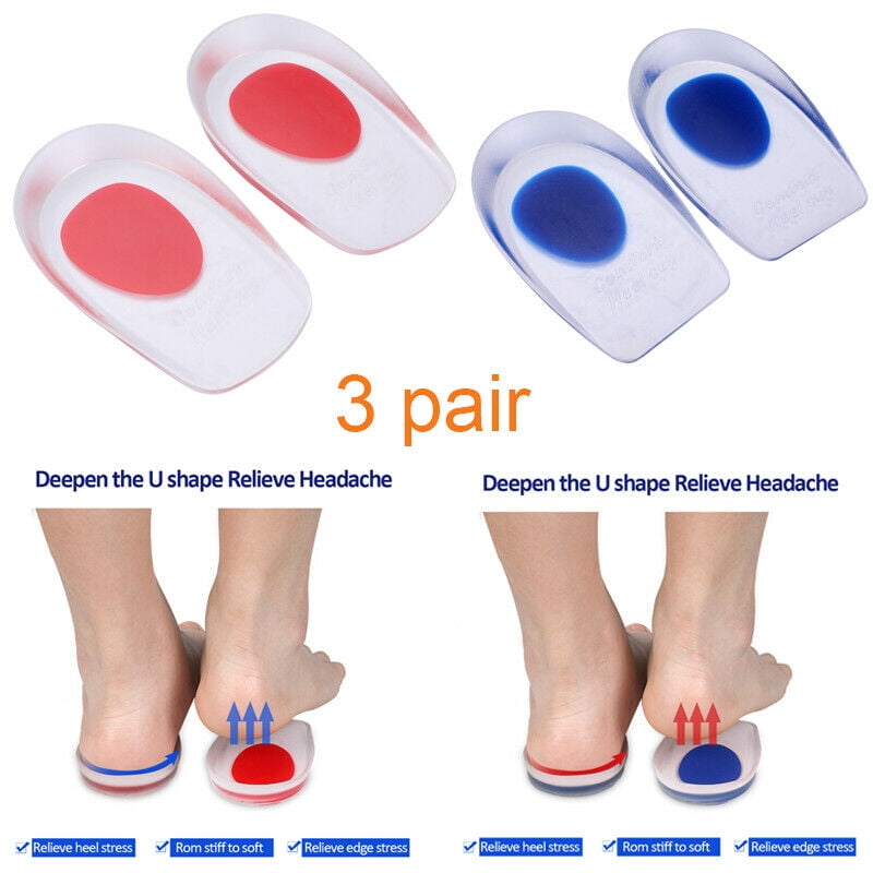 Unisex Silicone Heel Cushions for Feet Thin Pads Shoe Insoles relieves foot pain 