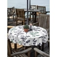 thumbnail image 2 of Outdoor Tablecloths with Umbrella Hole & Zipper, Green Grey Botanical Round Tablecloth 54 Inch, Watercolor Spring Floral Summer Leaf Waterproof Table Cloth, Patio/Pool/Picnic Table Covers, 2 of 8