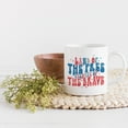 thumbnail image 2 of Land of the Free Because of the Brave, Wavy Text 4th of July or Veterans Day Merch Gift, White 11oz Ceramic Mug, 2 of 5