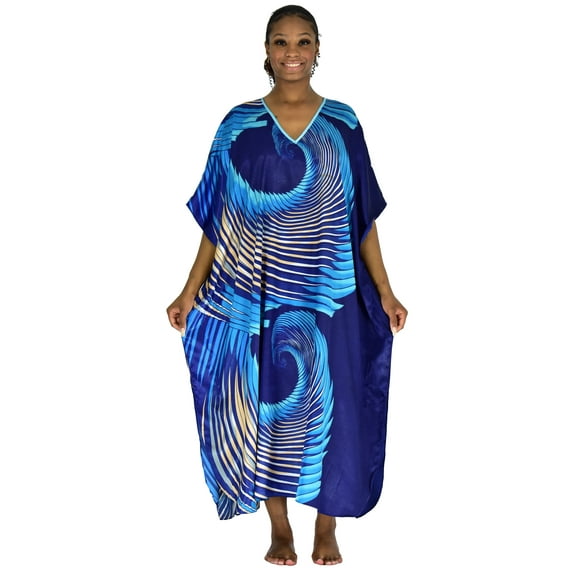 Up2date Fashion's Women's Caftan / Kaftan, Blue Spheroid Print, Caf-16RB