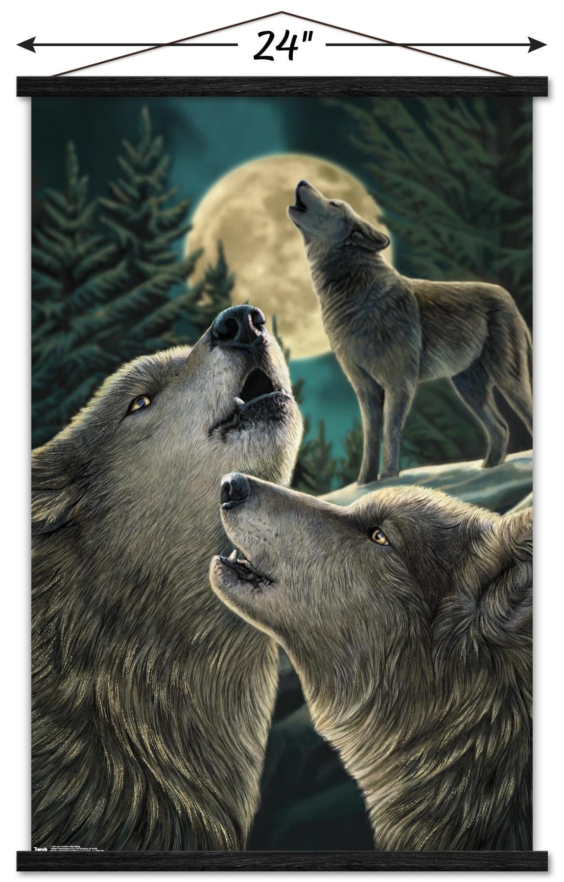 Lisa Parker - Wolf Song Wall Poster with Magnetic Frame, 22.375" x 34"