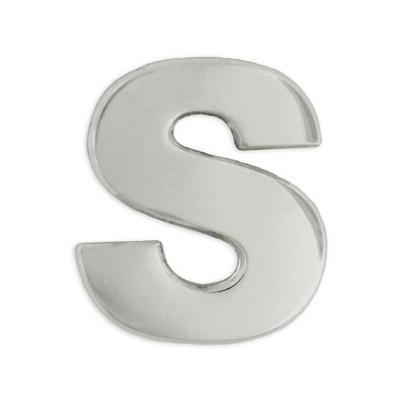 PinMart's Silver Letter S Alphabet Lapel Pin