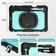 thumbnail image 3 of ELEHOLD Rugged Case for Samsung Galaxy Tab S11 2025,11-inch, Three-Layer Protection with Screen Protector Portable Folding Handle Grip 360° Rotating Kickstand Bracket Shockproof Cover,C, 3 of 8