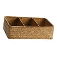 thumbnail image 2 of Weaving Storage Basket Desk Organizer Cosmetic Container Rectangular Decorative Handmade Rattan Basket Desk Straw for Cabinet Organizing Shelf 31cmx21cmx9cm, 2 of 8
