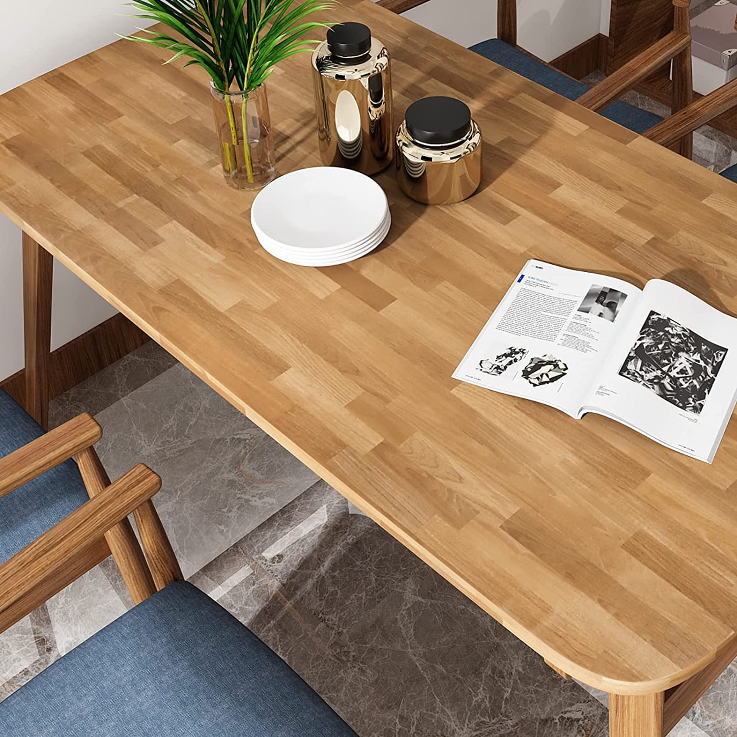 VEELIKE 15.7''x354'' Butcher Block Contact Paper Wood Peel and Stick Wallpaper Wood Grain Contact Paper for Cabinets Countertops Waterproof Self Adhesive Wood Vinyl Film for Kitchen Table Shelf Liner