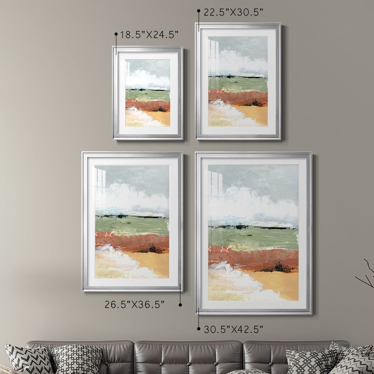 Wexford Home Quiet Prarie Grove I Premium Framed Print, 22.5" x 30.5" - Ready to Hang, Silver (Set of 2)