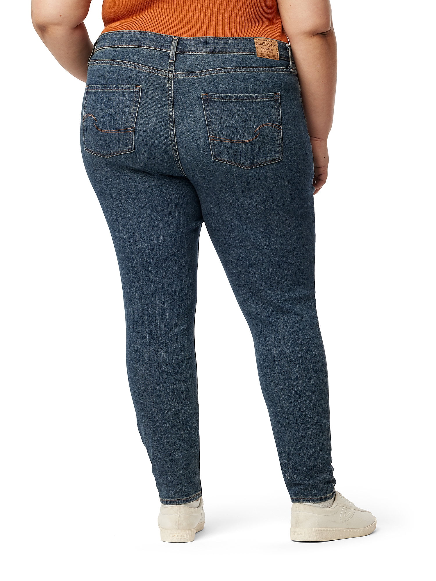 Levi Strauss Signature Women's and Women's Plus High Rise Skinny Jeans, Inseams: Short, Regular and Long, Sizes 2-28