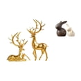 thumbnail image 1 of Colección De Figuras De Ciervos De Resina Y Estatuas De Cerámica Para Sala De Estar, Encimera, Mueble De TV, Jardín Y Decoraciones De Pascua., 1 of 8
