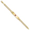 thumbnail image 2 of Bracelet Médical en Or Jaune 14K Émail Rouge Maillon Courbé 5.9mm ID, 2 of 3