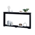 thumbnail image 3 of Dining Tables 70.1"corrugated texture storage table for entranceways, narrow wooden console sofa table, can be placed behind the sofa, suitable for entranceways, corridors, and front door.Black.70.1", 3 of 4