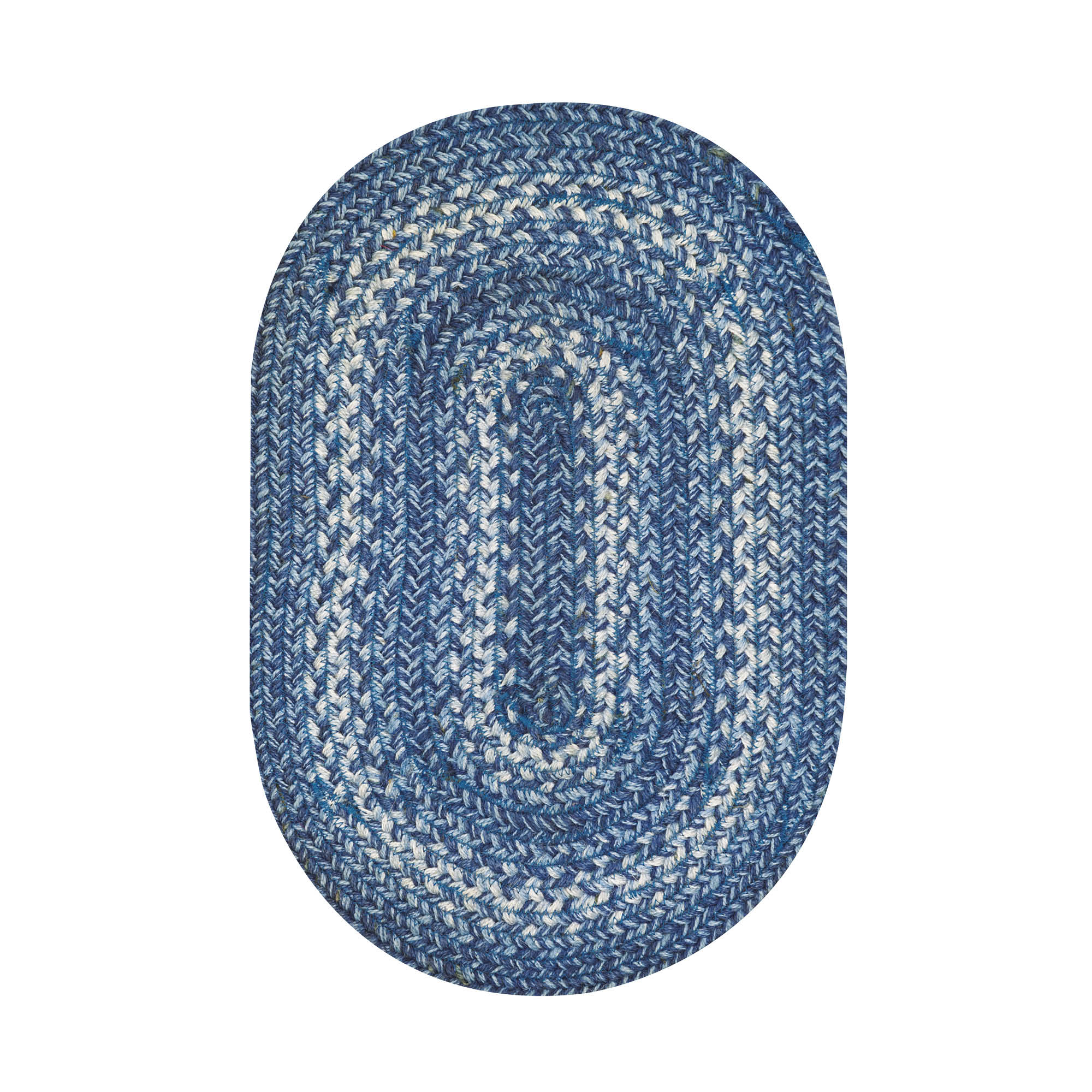 Homespice Denim Jute Table Mat 10x15" Oval (Set of 4) Placemat For Spoon Rest, Table Protection and Vintage Decor