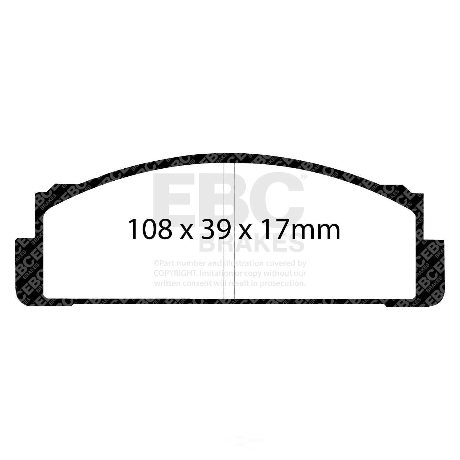 EBC Brakes DP2116 Greenstuff 2000 Series Sport Brake Pads, FMSI Pad No. D054 Solid 228mm Dia. 46mm