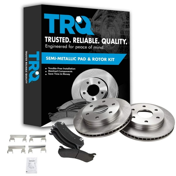 TRQ Front Metallic Brake Pad & Rotor Kit Fits Select Chevy GMC SUV Pickup Truck