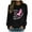 Black, variant on WREESH Women's Graphic Letter Pink Ribbon Sweatshirt Long Sleeve Breast Cancer Awareness Top Black