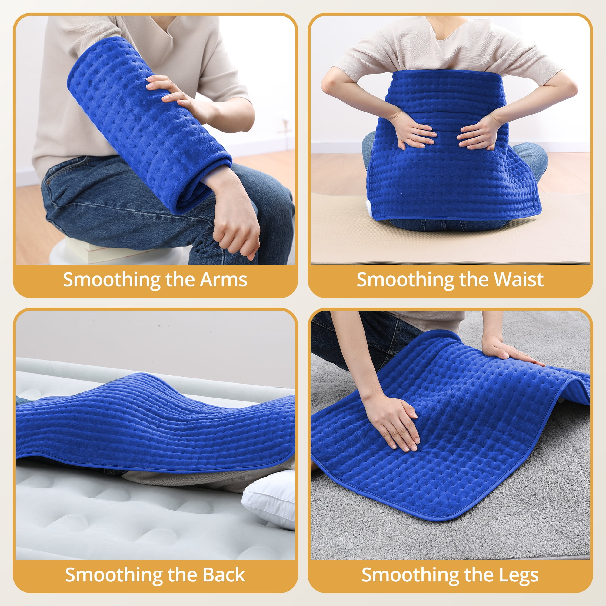 XXX-Large Heating Pad for Fast Relief fatigue, Sable [33'' x 17''] Ultra Soft Electric Heating Pad with 6 Heat Settings, Auto Off, Moist & Dry Heat Therapy for Neck Back Shoulder Relief and Cramps