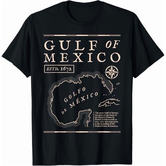 Greenink Gulf of Mexico Est 1550 Forever Retro Vintage Beach Independence Day Gifts T-Shirt Women Men Crew Neck Short Sleeve Tees